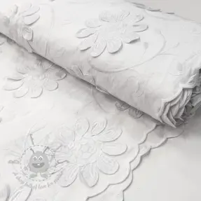 Bomullstyg EMBROIDERY Bellagio white