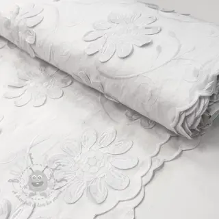 Bomullstyg EMBROIDERY Bellagio white