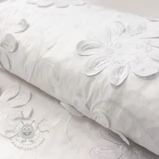 Bomullstyg EMBROIDERY Bellagio white