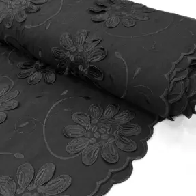 Bavlnená látka EMBROIDERY Bellagio black