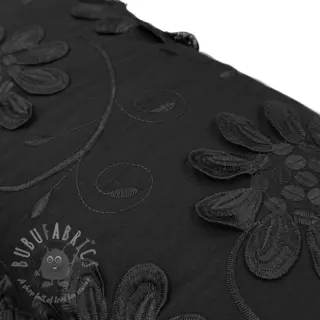 Bomullstyg EMBROIDERY Bellagio black