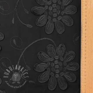 Bomullstyg EMBROIDERY Bellagio black
