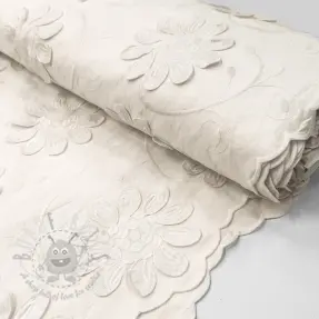 Bomullstyg EMBROIDERY Bellagio off white