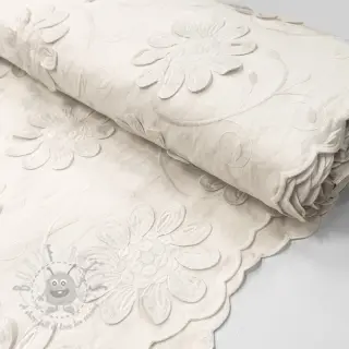 Bomullstyg EMBROIDERY Bellagio off white