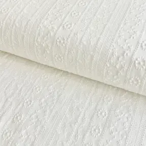 Bavlnená látka EMBROIDERY Pattern white