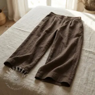 Bomullstyg WASHED taupe
