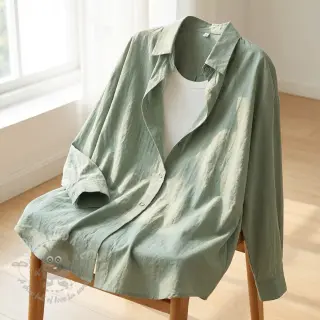 Bomullstyg WASHED old green