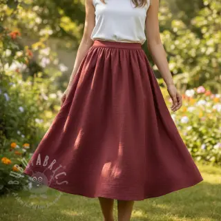 Bomullstyg SLUB WASHED wine red