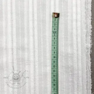 Bomullstyg DOBBY Stripe off white
