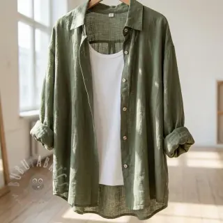 Bomullstyg SLUB WASHED pickle