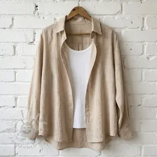 Bomullstyg SLUB WASHED beige