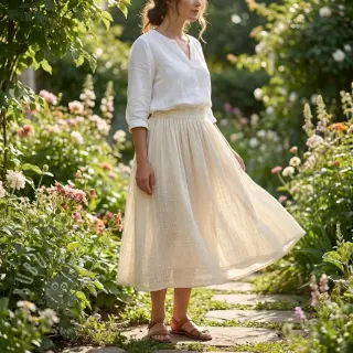 Bomullstyg SLUB WASHED SIMPLY NATURAL