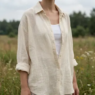 Bavlnená látka SLUB WASHED SIMPLY NATURAL