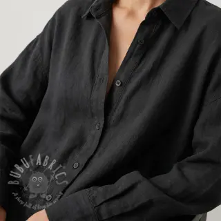 Bomullstyg SLUB WASHED black