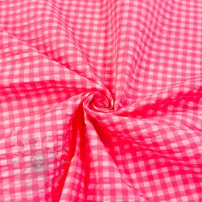Bomullstyg YARN DYED NEON SMALL Checks pink