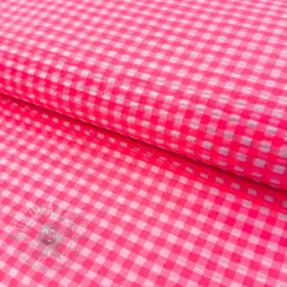 Bomullstyg YARN DYED NEON SMALL Checks pink