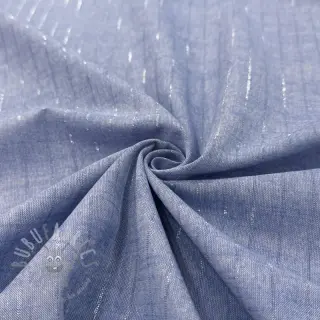 Bomullstyg YARN DYED Stripes LUREX blue