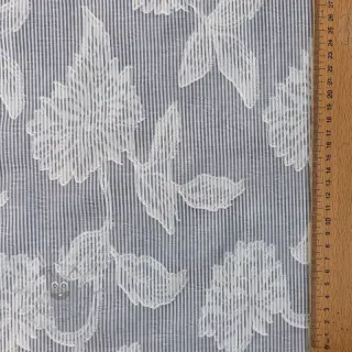 Bomullstyg YARN DYED Stripes JACQUARD Flowers navy
