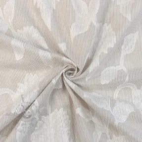 Bomullstyg YARN DYED Stripes JACQUARD Flowers sand