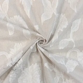 Bomullstyg YARN DYED Stripes JACQUARD Flowers sand