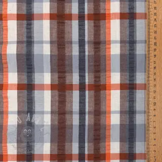 Bomullstyg SEERSUCKER YARN DYED Checks blue