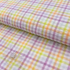 Bomullstyg SEERSUCKER YARN DYED Checks multi