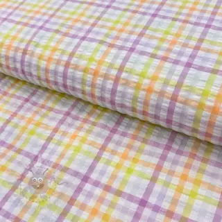 Bomullstyg SEERSUCKER YARN DYED Checks multi