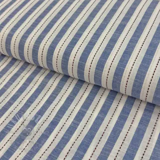 Bomullstyg YARN DYED Stripes Nina blue