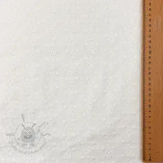 Bomullstyg EMBROIDERY TWO-SIDE SCALLOP Simi white