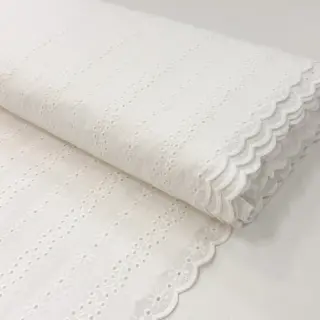 Bavlnená látka EMBROIDERY TWO-SIDE SCALLOP Neo white