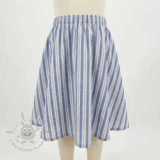 Bomullstyg YARN DYED Stripes Nina blue