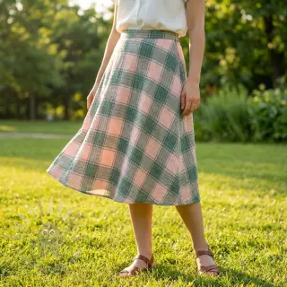 Viskos CRINKLE Check peach