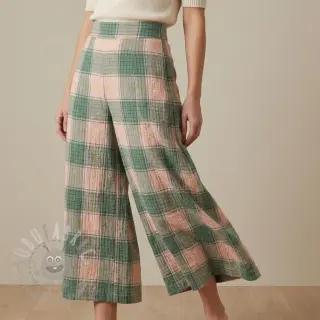 Viskos CRINKLE Check peach