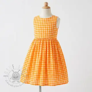 Bomullstyg YARN DYED NEON SMALL Checks orange