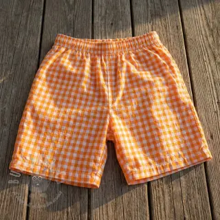 Bomullstyg YARN DYED NEON SMALL Checks orange