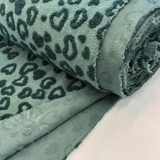Kappmaterial TEDDY Hearts old green