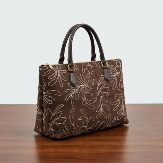 Semiš Tape flower dark brown