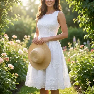 Bavlnená látka EMBROIDERY Bellagio white