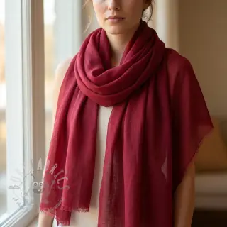 Bomullstyg med viskos wine red