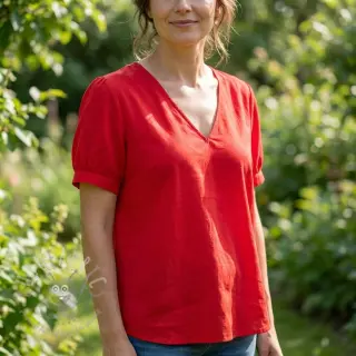 Bomullstyg med viskos red