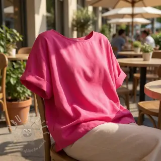 Bomullstyg med viskos fuchsia