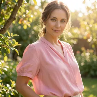 Bavlnená látka s viskózou light rose
