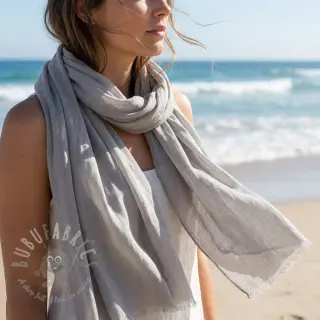 Bomullstyg med viskos light grey