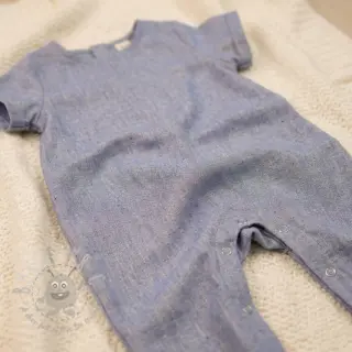 Bomullstyg med lin LUREX blue