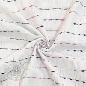 Bomullstyg DOBBY CRINKLE Stripe white