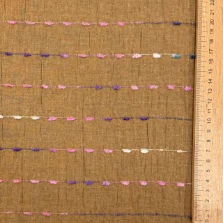 Bavlnená látka DOBBY CRINKLE Stripe camel