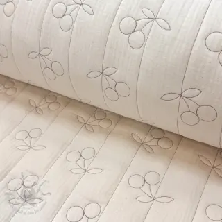 Dubbelgasväv/muslin STEPPED Cherries natural