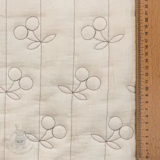 Dubbelgasväv/muslin STEPPED Cherries natural