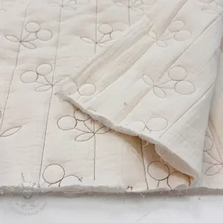Dubbelgasväv/muslin STEPPED Cherries natural