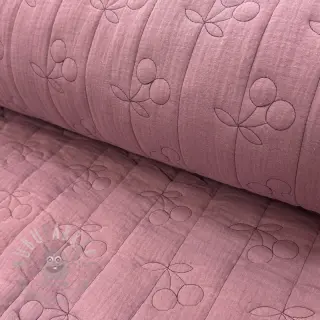 Dubbelgasväv/muslin STEPPED Cherries mauve